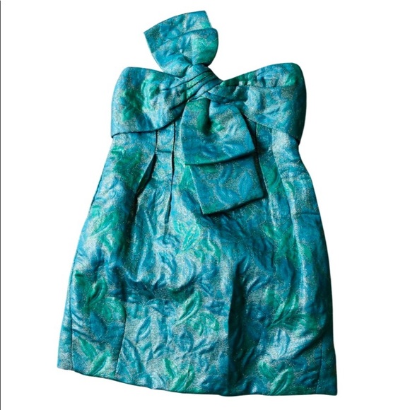 MISA Los Angeles TBags Strapless Front Bow Jacquard Dress (20) - Picture 1 of 6